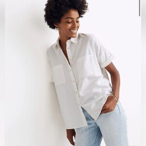 Madewell white cotton courier shirt - pure white size small